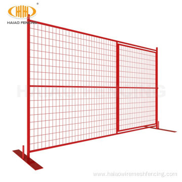 Red Canada Temporary Fence with Small Gate